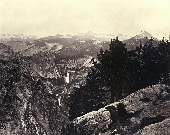 Carleton E. Watkins, The Vernal and Nevada Falls, From Glacier Point, Yosemite, ca. 1865-66
Vintage albumen print from a mammoth-plate glass negative, 16 3/8 x 20 5/8 in. (41.6 x 52.4 cm)
Please call for availability
2360
