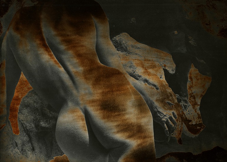 Edmund Teske, Male nude, Topanga Canyon, California, c. 1960s
Vintage gelatin silver print; duotone solarization, 10 15/16 x 13 7/8 in. (27.8 x 35.2 cm)
5970