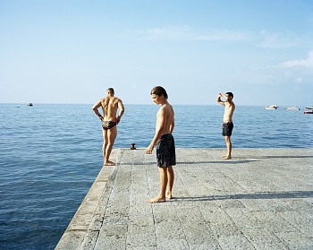Work: Figures on the Pier, Positano, Italy