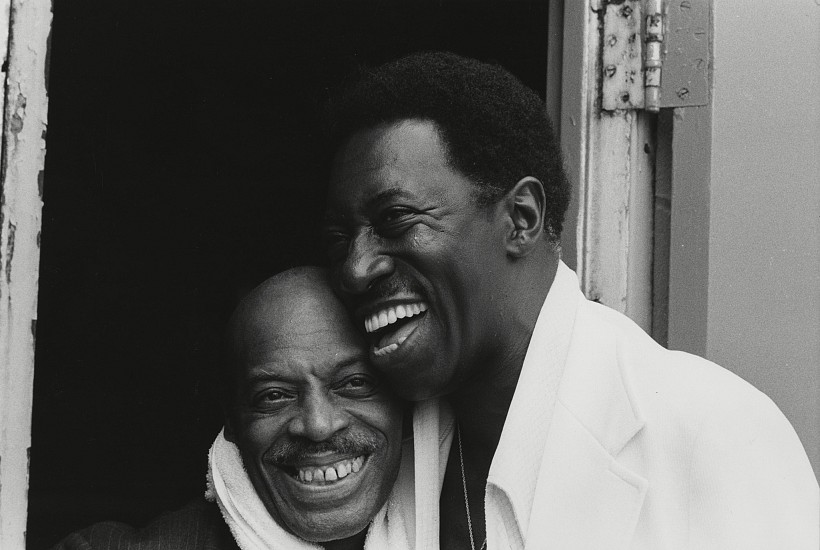 David Gahr, Joe Williams and Jo Jones, c. 1970
Gelatin silver print, 6 x 9 in. (15.2 x 22.9 cm)
The smile of Joe Williams (1918-1999), an acclaimed singer with big bands such as Count Basie and Lionel Hampton. Jo Jones (1911-1985) was a legendary drummer, band leader, and percussion pioneer, who played with Count Basie, from 1934 to 1948. Signed by the photographer.
7370
Sold