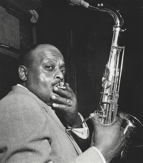 Herman Leonard, Ben Webster, Birdland, NYC, 1950
Gelatin silver print; printed later, 11 1/2 x 10 in. (29.2 x 25.4 cm)
Ben Webster (1909-1973), a tenor saxophonist, considered one of the three most important "swing tenors", along with Coleman Hawkins and Lester Young. He had a tough, raspy tone on stomps, yet on ballads he played with warmth and sentiment. Signed by the photographer. Framed.
7408
$2,400