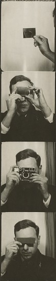 Kenneth Josephson, Untitled, early 1960's
Vintage gelatin silver print, 7 3/4 x 1 1/2 in. (19.7 x 3.8 cm)
(unique photo booth self-portrait holding mirror and camera)
8030
$15,000