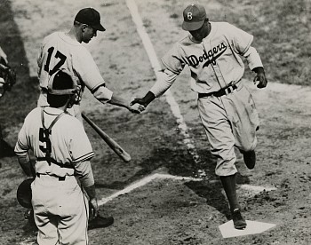 Work:&nbsp;Jackie Robinson's first Major League home run