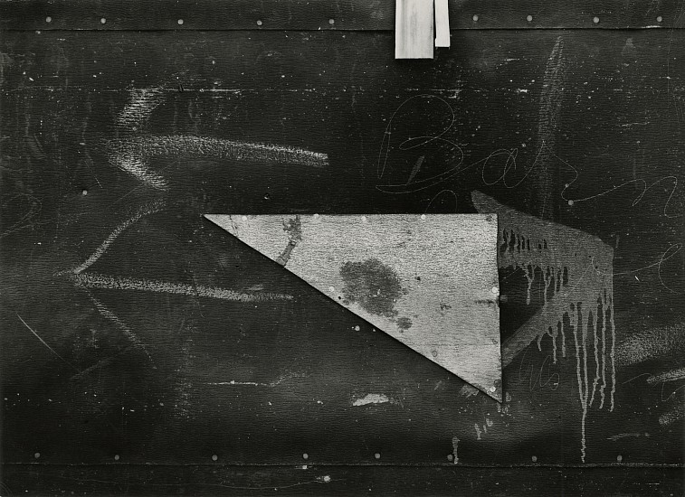 Aaron Siskind, Gloucester 1, 1944
Vintage gelatin silver print, 6 3/4 x 9 5/16 in. (17.1 x 23.6 cm)

Titled and dated and â€œTopâ€ in pencil with photographer's 
stamp on print verso.
8490
$12,000