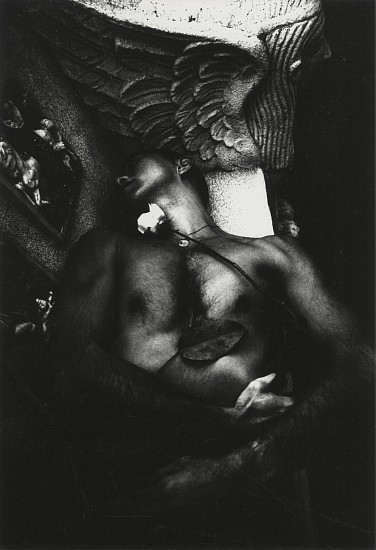 Eikoh Hosoe, Barakei #38, 1961
Early gelatin silver print; printed no later than 1970, 11 3/16 x 7 11/16 in. (28.4 x 19.5 cm)
Mounted 18x14 inches with original window mat; signed in pencil on mount recto; notations in pencil on mount verso.
8539
$7,000